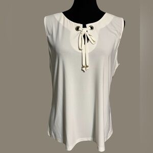 NWT Tahari cream, sleeveless top